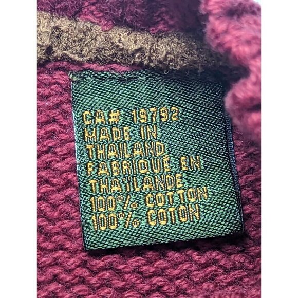 Timberland Men's Size XL 100% Cotton Maroon Long Sleeve HEAVY Sweater - Picture 6 of 14